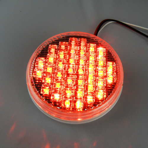 Multi Volt 4 Inch Round Stop Tail LED Light Red