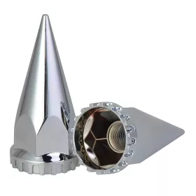 Chrome Pointed Nut Cover 32/33Mm Screw On