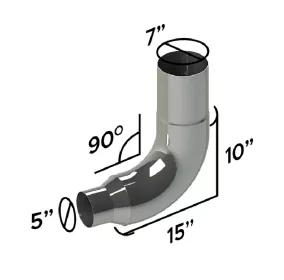 350 Series 90' Elbow 7-inch Down To 5-inch 10