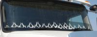 St003 Sticker Decal Flames 1250mm Long Black White Truckers Toy Store