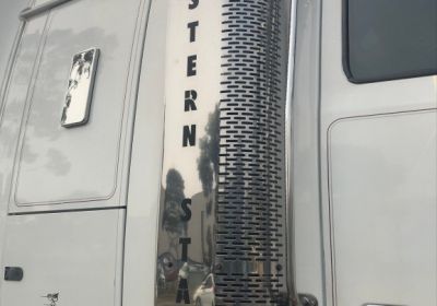 Stainless Steel  Exhaust Shroud Right To Suit Western Star With Text