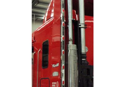 Stainless Steel Wing Extensions Red LED To Suit Freightliner Argosy