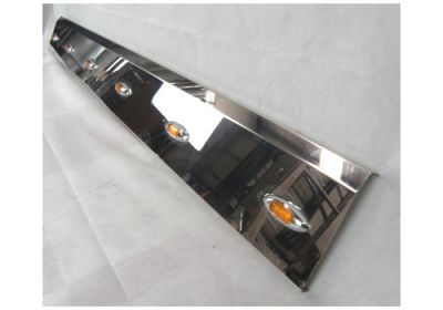 Stainless Steel Tank Skirt Square 640MM 3 LED AmberSingle  To Suit Kenworth/Freightliner/Iveco