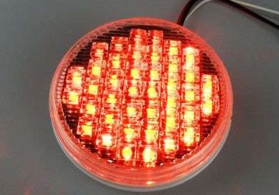 LED Multi Volt 4 Inch Round Clear/Red Indicator