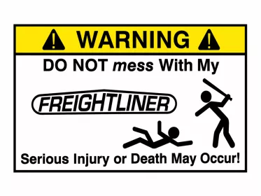 Decal Warning ( Freightliner )