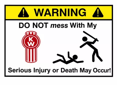 Decal Warning ( Kenworth )
