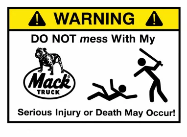 Decal Warning ( Mack )