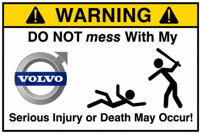 Decal Warning Volvo