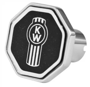 Kenworth Logo Octagon Knob Metallic Black 195