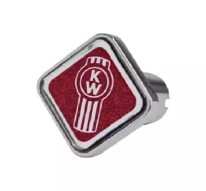 Kenworth Old Logo Square Knob Metallic Red 481