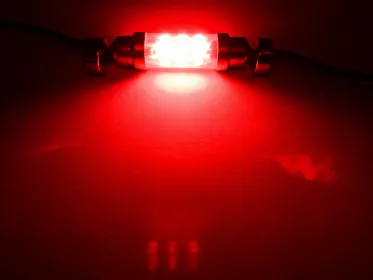 LED Globe 12 Volt Festoon Red