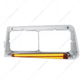 Left-24 Led Headlight Bezel With Glolight For 1989-2009 Freightliner Fld