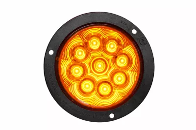 Lumenx Amber Turn Light 4 Inch Round Flange Mount 9 Led Multi-Volt