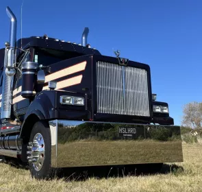 Stainless Steel Bumper Bar 25 Inch Curved End To Suit Western Star