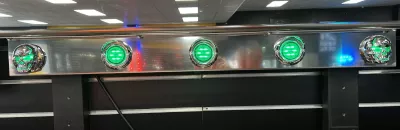S/Steel Light Bar With 5 X light Cut Outs 1060Mm Long.